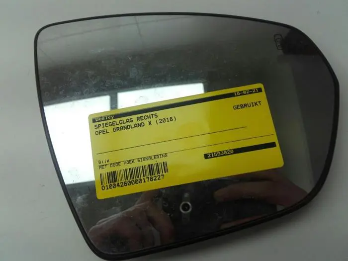 Mirror glass, right Opel Grandland X