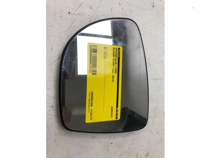 Mirror glass, left Nissan Micra