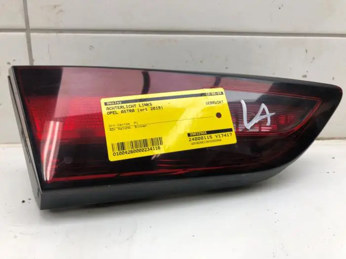 Taillight, left Opel Astra